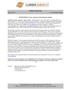 Microsoft Word - 052714_F14 Q1 Financial Results news release v2.docx