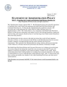 Statement of Administration Policy