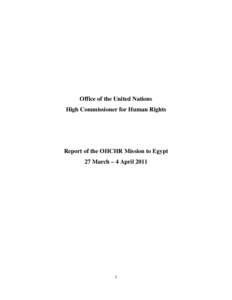 Microsoft Word - Report of the OHCHR Mission to Egypt 27 March 4 April 2011.doc