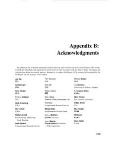 Preparing for an Uncertain Climate, Volume II.  Appendix B: B: Acknowledgments