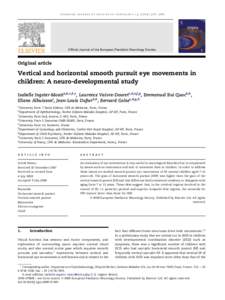 Vertical and horizontal smooth pursuit eye movements in children: A neuro-developmental study