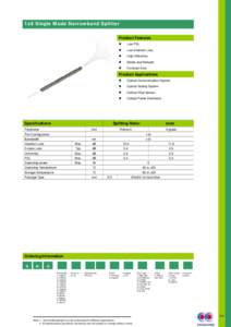 Microsoft Word1x8 Single Mode Narrowband Splitter