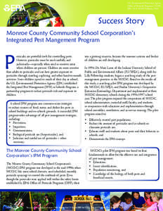 U.S. Environmental Protection Agency Office of Pesticide Programs (7511P) EPA 731-F[removed]February 2010 Success Story Monroe County Community School Corporation’s