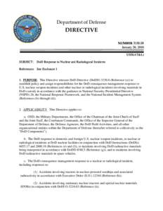 Department of Defense  DIRECTIVE NUMBER[removed]January 20, 2010 USD(AT&L)