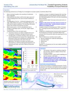 Lafontaine Beach Park Master Plan: Coastal Engineering Analysis  Township of Tiny Public Meeting, 6 Nov[removed]Feasibility of Groyne Removal