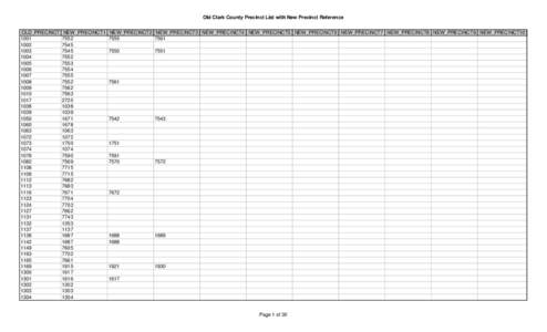 Old Clark County Precinct List with New Precinct Reference OLD_PRECINCT[removed]1004