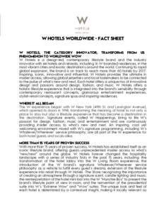 Microsoft Word - W_Hotel_fact_Sheet_updated August 2013.doc