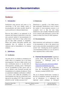 Guidance on Decontamination  Guidance 1. Introduction  2.2 Disinfection