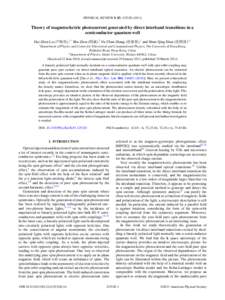 PHYSICAL REVIEW B 83, [removed]Theory of magnetoelectric photocurrent generated by direct interband transitions in a semiconductor quantum well Hai-Zhou Lu (),1,* Bin Zhou (),2 Fu-Chun Zhang (),1 and Shun-Q