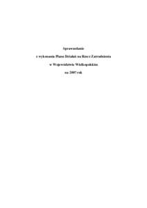 Sprawozdanie z wykonania Planu Działań na Rzecz Zatrudnienia w Województwie Wielkopolskim na 2007 rok  Spis treści