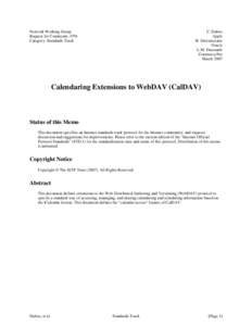 Calendaring software / Collaborative software / CalDAV / WebDAV / ICalendar / Darwin Calendar Server / XML / ICal / Uniform resource identifier / Computing / Internet protocols / Computer file formats