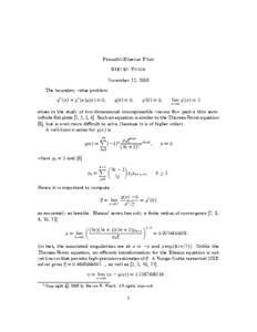 Heat transfer / Aerodynamics / Partial differential equations / Paul Richard Heinrich Blasius / Boundary layer / Navier–Stokes equations / Differential equation / Blasius function / Viscosity / Fluid dynamics / Fluid mechanics / Calculus