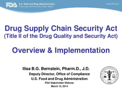 Drug Quality and Security Act: Track and Trace