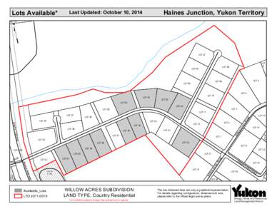 Lots Available*  Haines Junction, Yukon Territory Last Updated: October 10, 2014