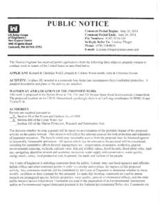 PUBLIC NOTICE US Army Corps of Engineers •~t> New England District 696 Virginia Road Concord, MA[removed]