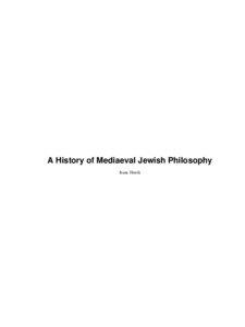 A History of Mediaeval Jewish Philosophy Isaac Husik