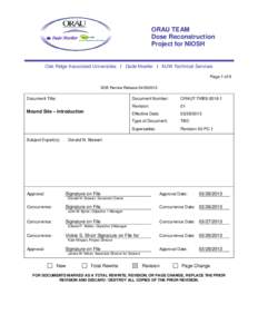 ORAU TEAM Dose Reconstruction Project for NIOSH Oak Ridge Associated Universities I Dade Moeller I MJW Technical Services Page 1 of 9