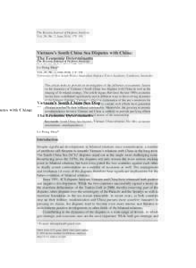 본문(26-2_2014:21 PM 페이지175 삼광프린팅  The Korean Journal of Defense Analysis Vol. 26, No. 2, June 2014, 175–191  Vietnam’s South China Sea Disputes with China: