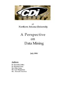 at Northern Arizona University A Perspective on Data Mining