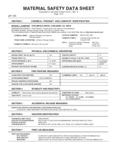 MATERIAL SAFETY DATA SHEET Preparation & Last Date Printed: REV: E Page 1 of 2 pH SS SECTION 1