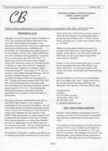 Central Bureau Intelligence Corps - Association Newsletter  December 2005 CENTRAL BUREAU INTELLIGENCE CORPS ASSOCIATION