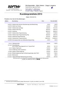 SOFTbär  Dirk Baumeister – Björn Reimer – Gregor Longariva Gesellschaft des bürgerlichen Rechts  I nd ivid ua lsof tw a re