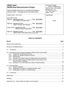 Technical Basis Document for the Paducah Gaseous Diffusion Plant – Occupational Environmental Dose Document Number: ORAUT-TKBS[removed]Effective Date: [removed]