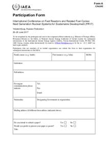Form A CN-245 International Atomic Energy Agency  Participation Form