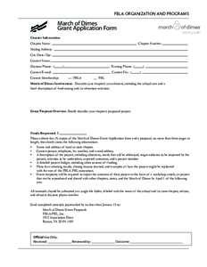 March of Dimes Grant Application Form