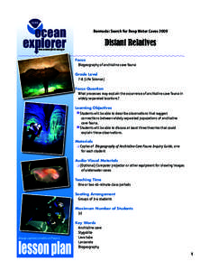 Anchialine pool / Cave / Anchialine cave / Ocean exploration / Hydrothermal vent / Seamount / Seabed / Troglobite / Crystal Cave /  Bermuda / Physical geography / Coastal geography / Oceanography