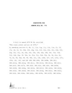 SUBSTITUTE FOR SENATE BILL NO. 775 A bill to amend 1979 PA 94, entitled 