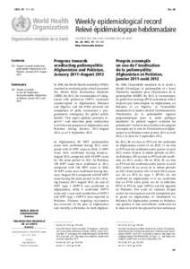 2012, 87, 381–388  No. 40 Weekly epidemiological record Relevé épidémiologique hebdomadaire
