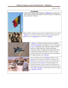 Nations,	
  Impacts	
  and	
  Contributions	
  –	
  Belgium	
   October 22, 2014    Facebook