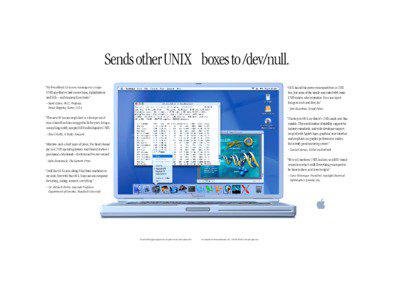 Sends other UNIX boxes to /dev/null. “My PowerBook G4 is now running every major UNIX app that we had on our Suns, AlphaStations