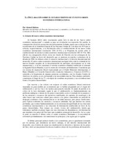 General Assembly resolution[removed]S-VI) of 1 May[removed]Declaration on the Establishment of a New International Economic Order) - introductory note - Spanish