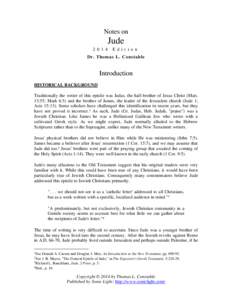 Notes on  Jude[removed]E d i t i o n