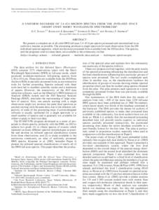 The Astrophysical Journal Supplement Series, 147:379–401, 2003 August # 2003. The American Astronomical Society. All rights reserved. Printed in U.S.A. A UNIFORM DATABASE OF 2.4–45.4 MICRON SPECTRA FROM THE INFRARED 