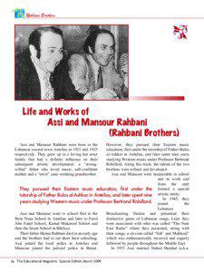 Rahbani Brothers  Life and Works of