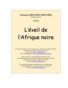 Emmanuel MOUNIER[removed]Philosophe français