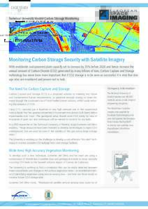 CASE STUDY 07 Technical University Madrid Carbon Storage Monitoring Monitoring Carbon Storage Security with Satellite Imagery With worldwide coal-powered plant capacity set to increase by 35% before 2020 and hence increa