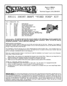 Part #: RR231 Page 1 of 11 Technical Support[removed]NP231 SHORT SHAFT 