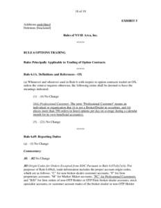 18 of 19 EXHIBIT 5 Additions underlined Deletions [bracketed] Rules of NYSE Arca, Inc. *****