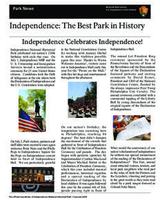 National Park Service U.S. Department of the Interior Park News  Independence: The Best Park in History