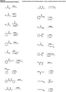 Chem 212 Carboxylic Acid Derivatives Problems O  Provide the products for the following reactions. Show a complete mechanism for each reaction