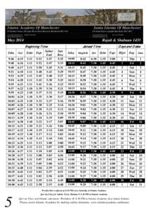 Islamic Academy Of Manchester  Jamia Islamia Of Manchester 19 Chorlton Terrace off Upper Brook Street Burnwick Manchester M13 9AJ