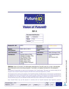 Vision of FutureID D21.3 Date