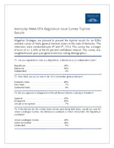 Microsoft Word - Kentucky NMA EPA Regulation Issue Survey Marginal Topline Results RELEASE VERSION[removed]docx