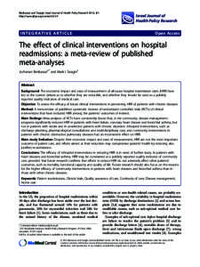 Medical informatics / Healthcare / Clinical research / Epidemiology / Systematic review / Randomized controlled trial / Disease management / Geriatrics / Meta-analysis / Health / Medicine / Science