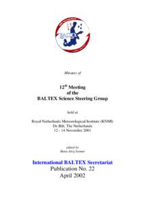 Minutes of  12th Meeting of the BALTEX Science Steering Group held at