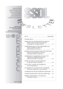 IAEA/WHO NETWORK OF SECONDARY STANDARD DOSIMETRY LABORATORIES